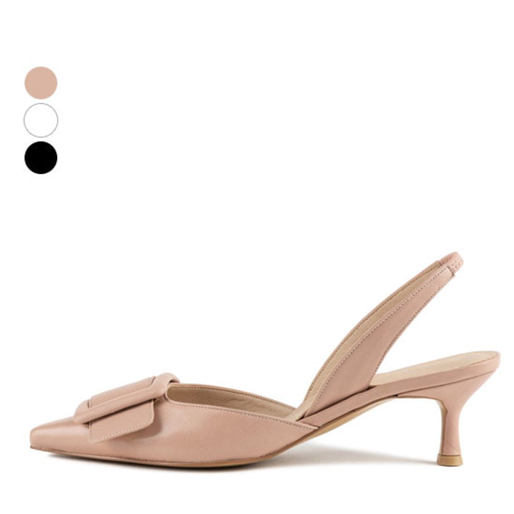 [KUHEE] Sling_back 9148K 5cm _ Women's Slingbacks with Comfort, Open Toe Slippers, Summer beach sandals, Handmade, Sheepskin leather _ Made in Korea